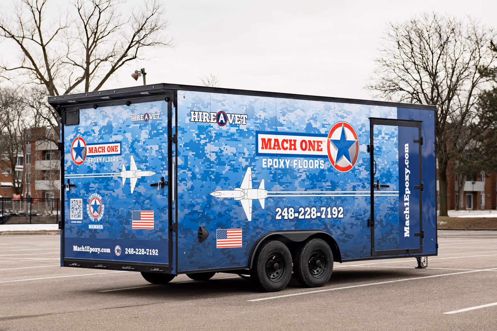 Mach One Epoxy Floors vehicle wrap in Oakland County, MI