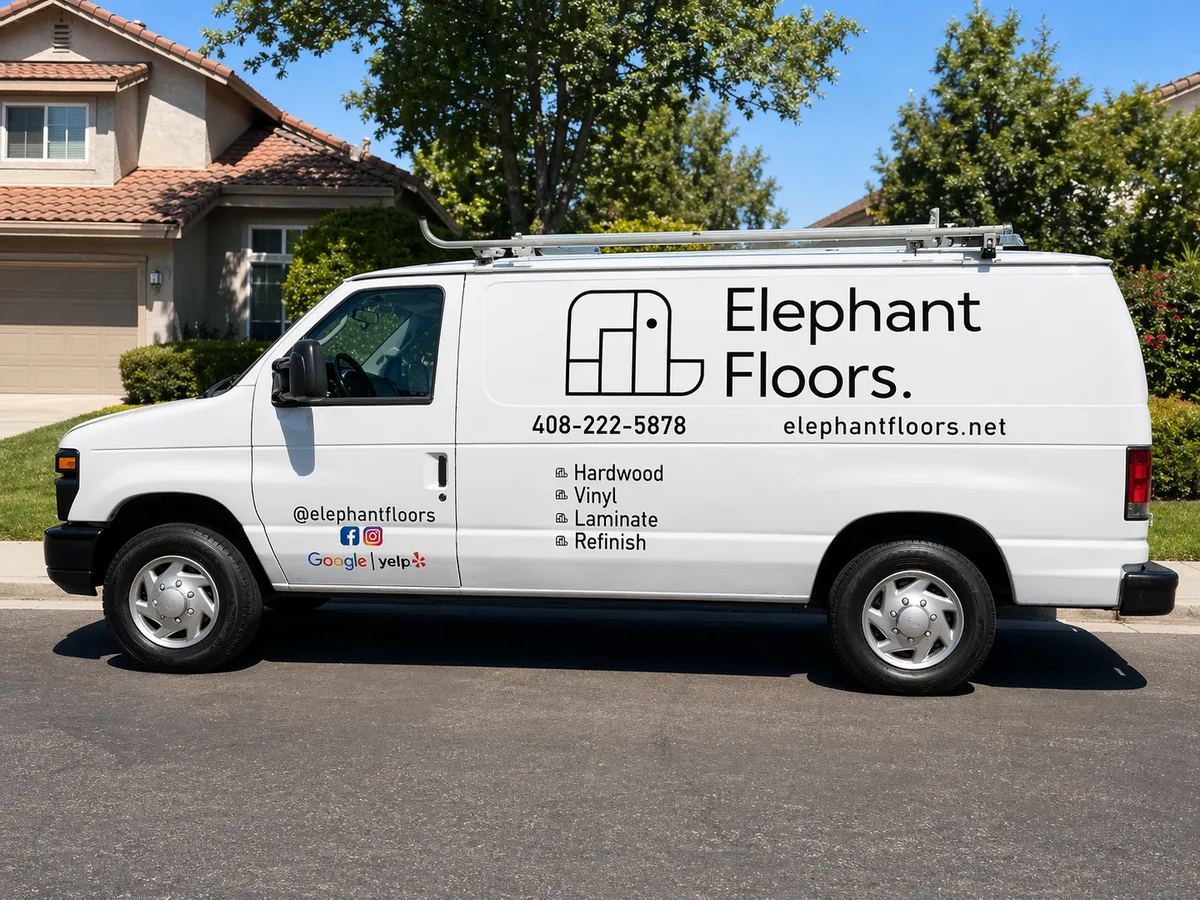 Spot graphics on a Ford E-Series van in Sunnyvale, CA