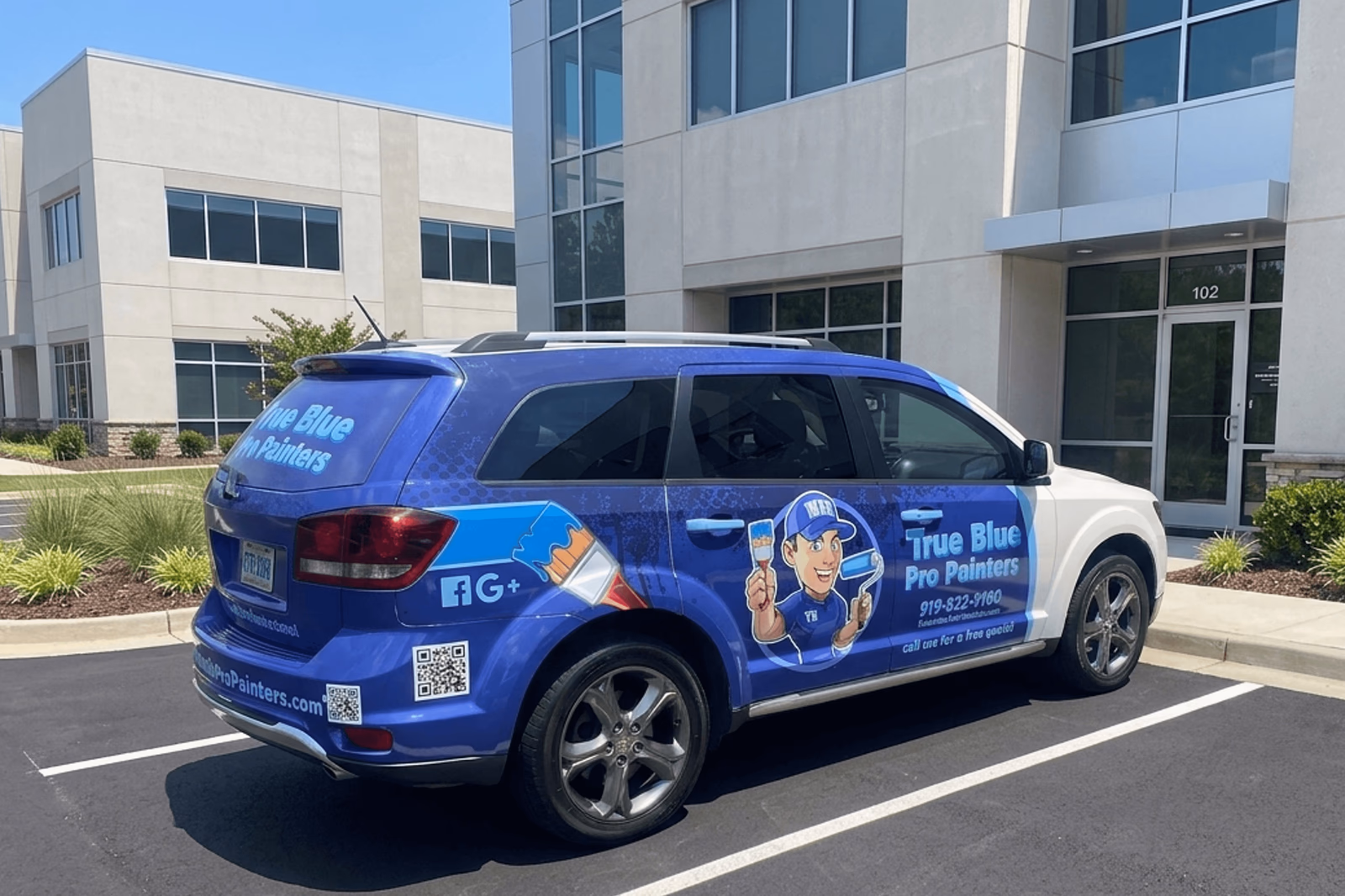 True Blue Pro Painters vehicle wrap in Raleigh, NC