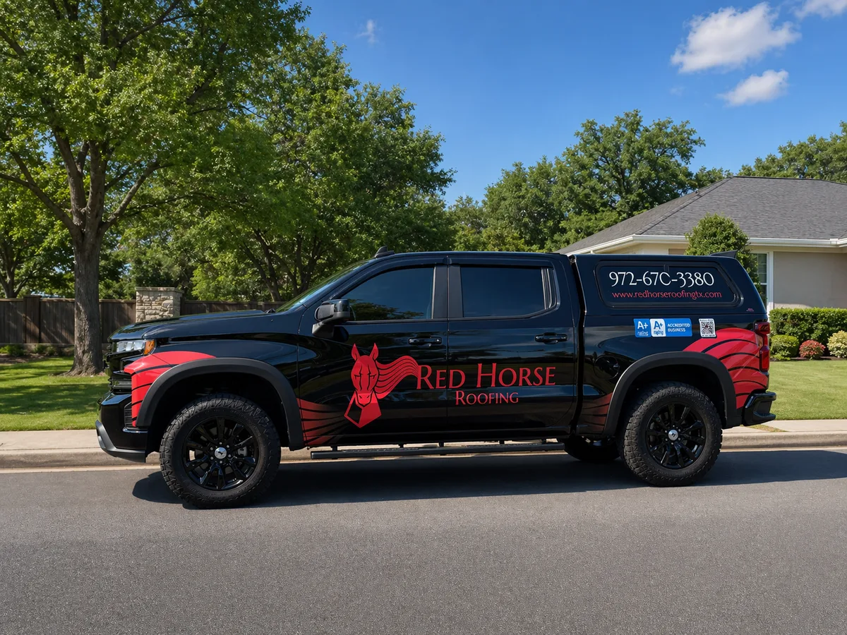 Spot graphics on a Chevrolet Silverado truck in Garland, TX