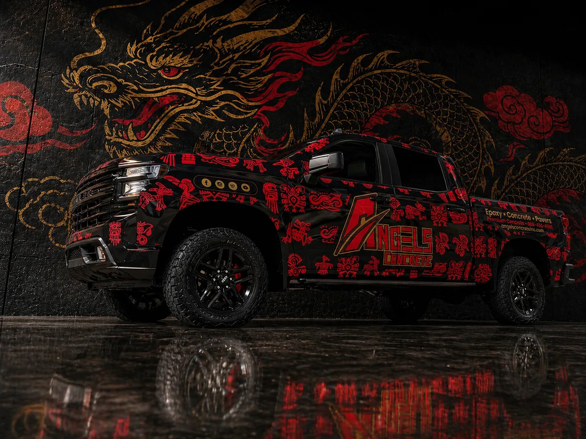 Full wrap on a Chevrolet Silverado truck in Madison, WI