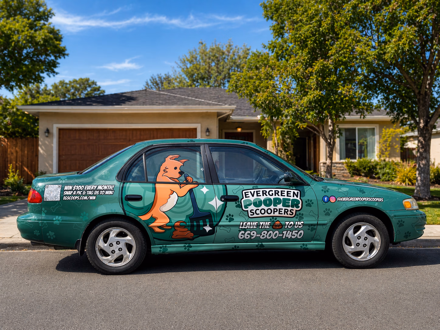 Evergreen Pooper Scoopers vehicle wrap in San Jose, CA