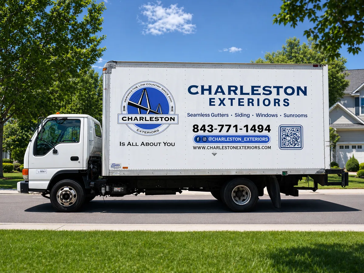 Spot graphics on an Isuzu NPR in Summerville, SC