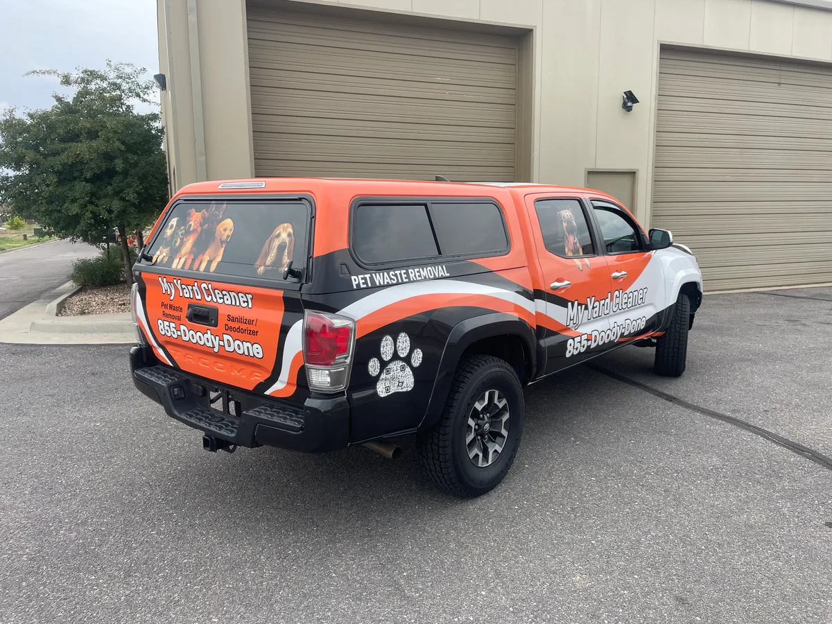 Partial wrap on a Toyota Tacoma truck in Aurora, CO