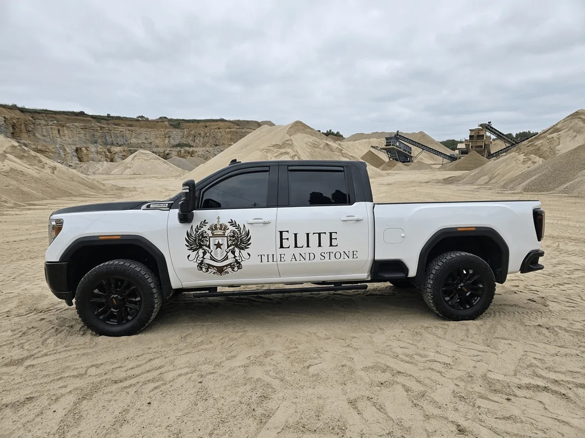 Partial wrap on a GMC Sierra truck in Cleveland, OH