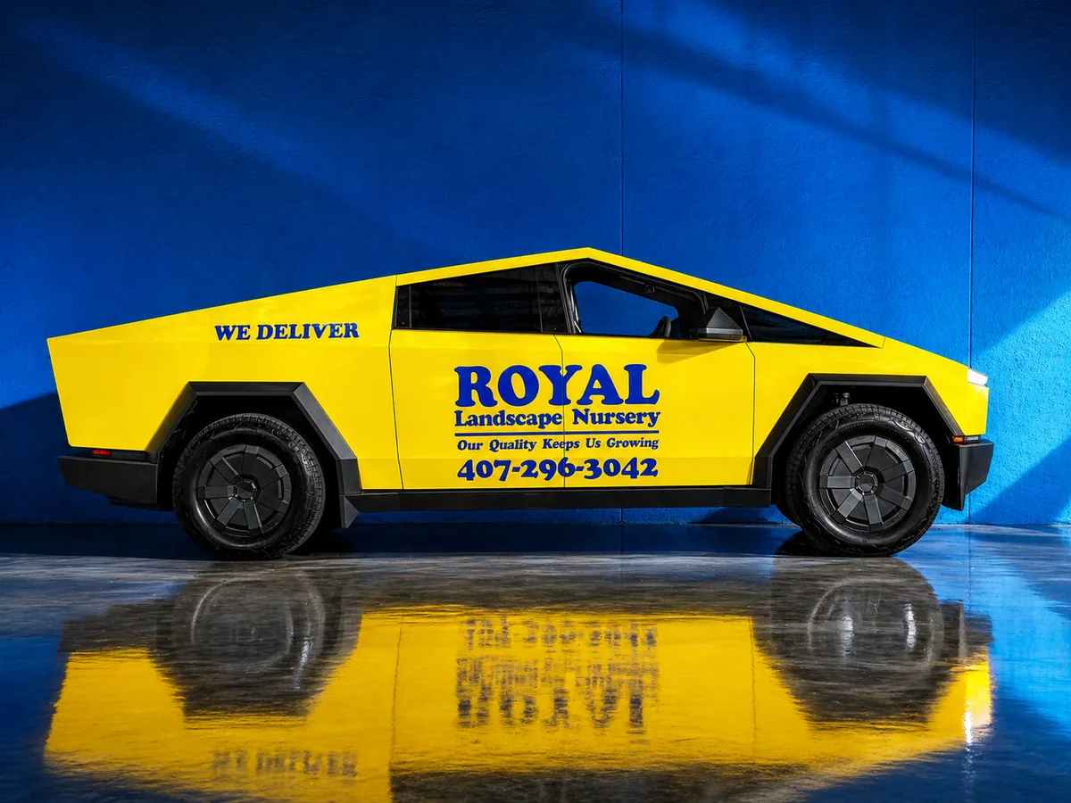 Full wrap on a Tesla Cybertruck in Orlando, FL