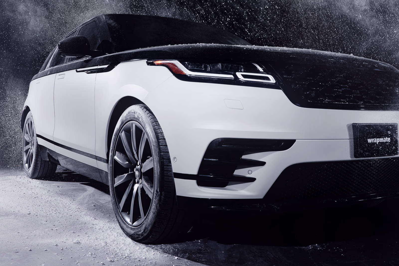 Chalk White Velar vehicle wrap in Boulder, CO
