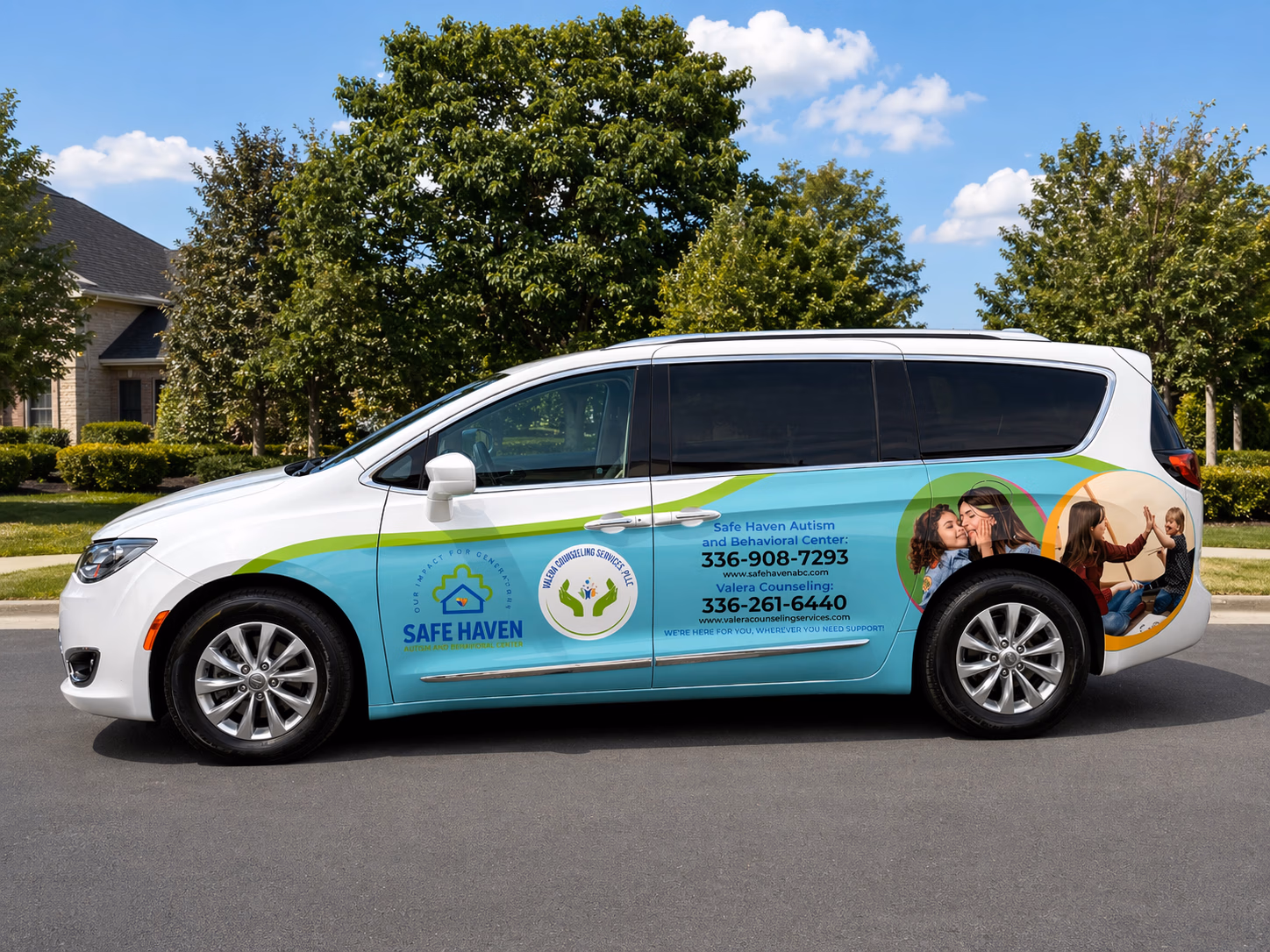 Safe Haven Autism and Behavioral Center / Valera Counseling Services, PLLC vehicle wrap in Winston Salem, NC