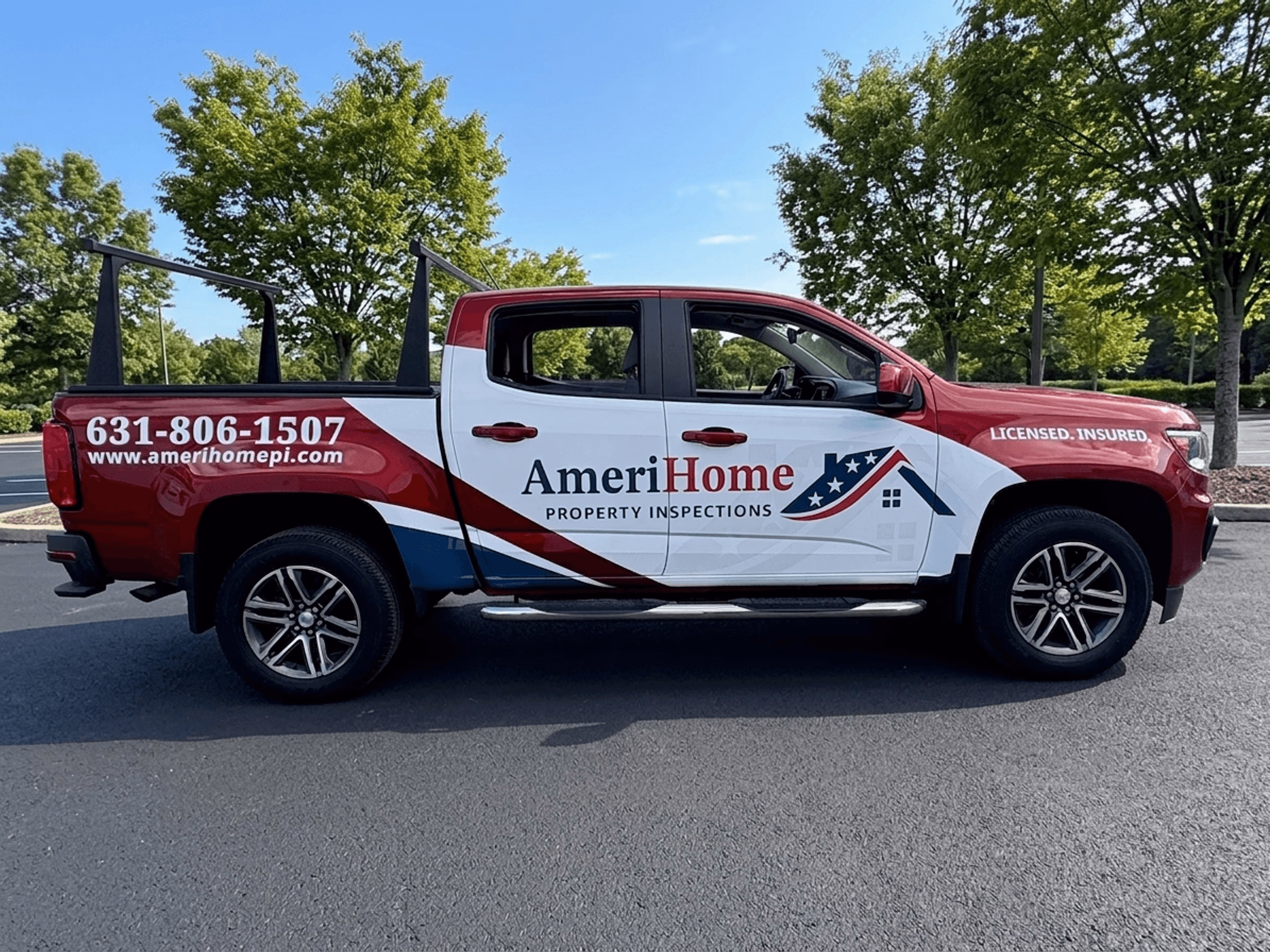 AmeriHome Property Inspections vehicle wrap in Ronkonkoma, NY