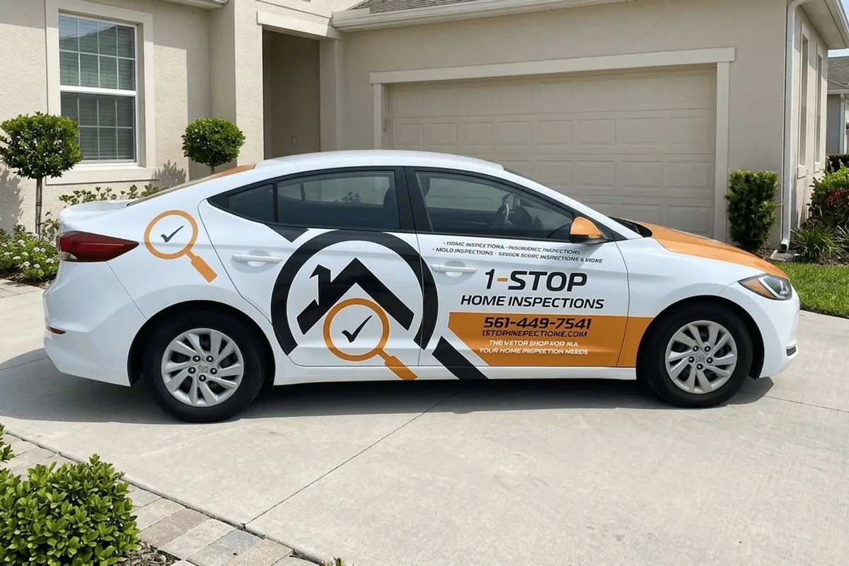 Partial wrap on a Hyundai Elantra car in Palm Beach, FL