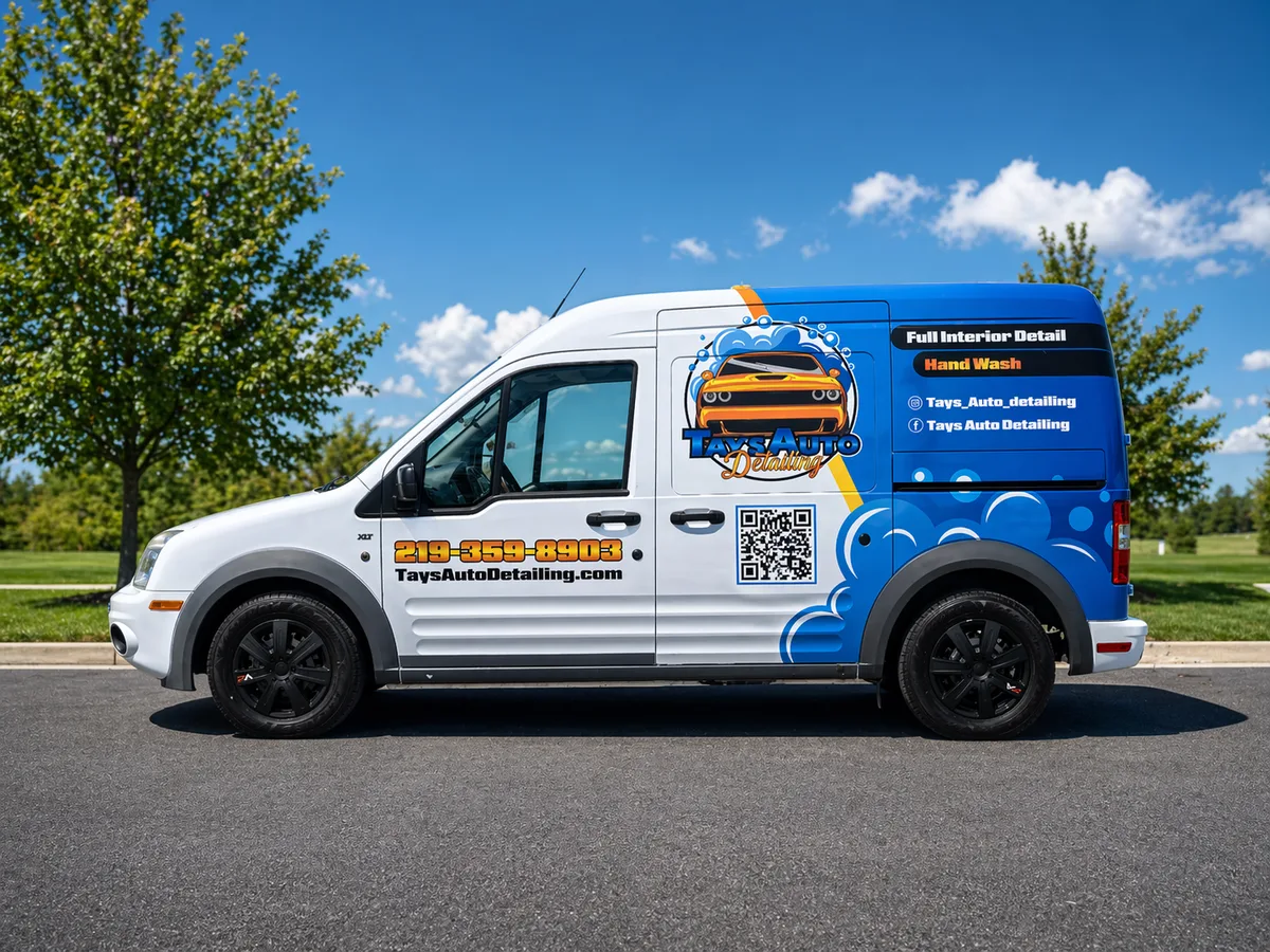 Partial wrap on a Ford Transit Connect van in Fort Wayne, IN