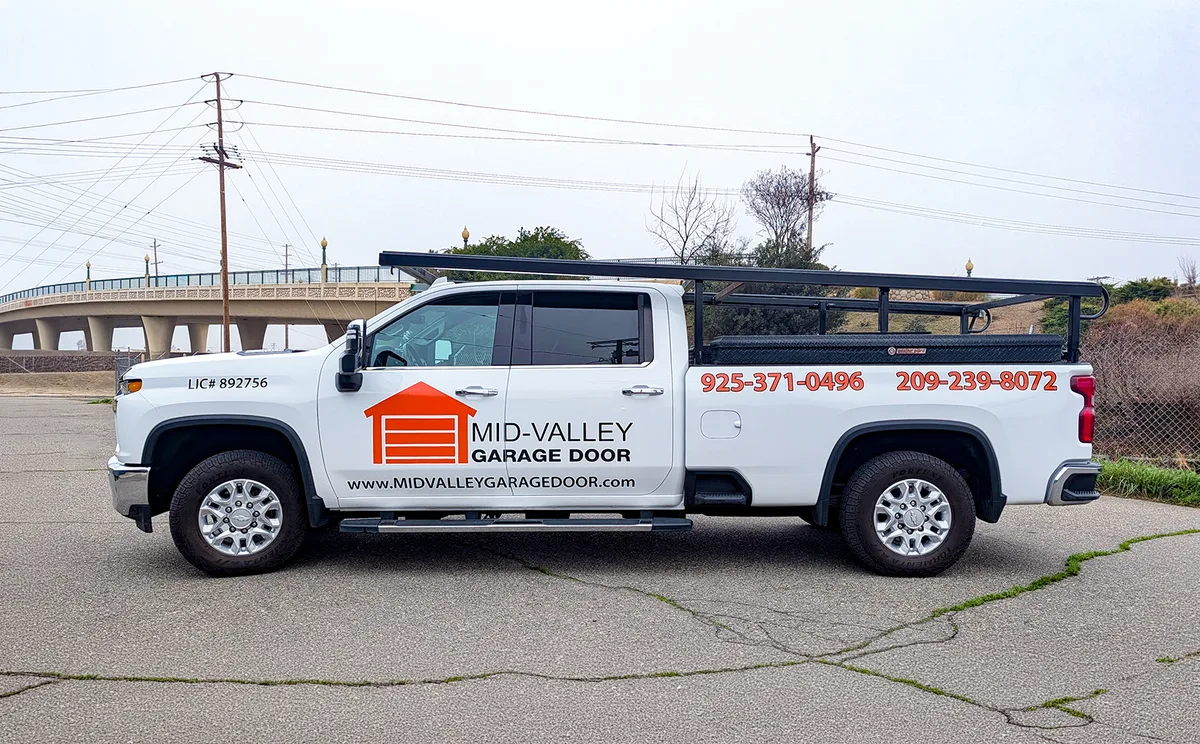 Spot graphics on a Chevrolet Silverado truck in Manteca, CA