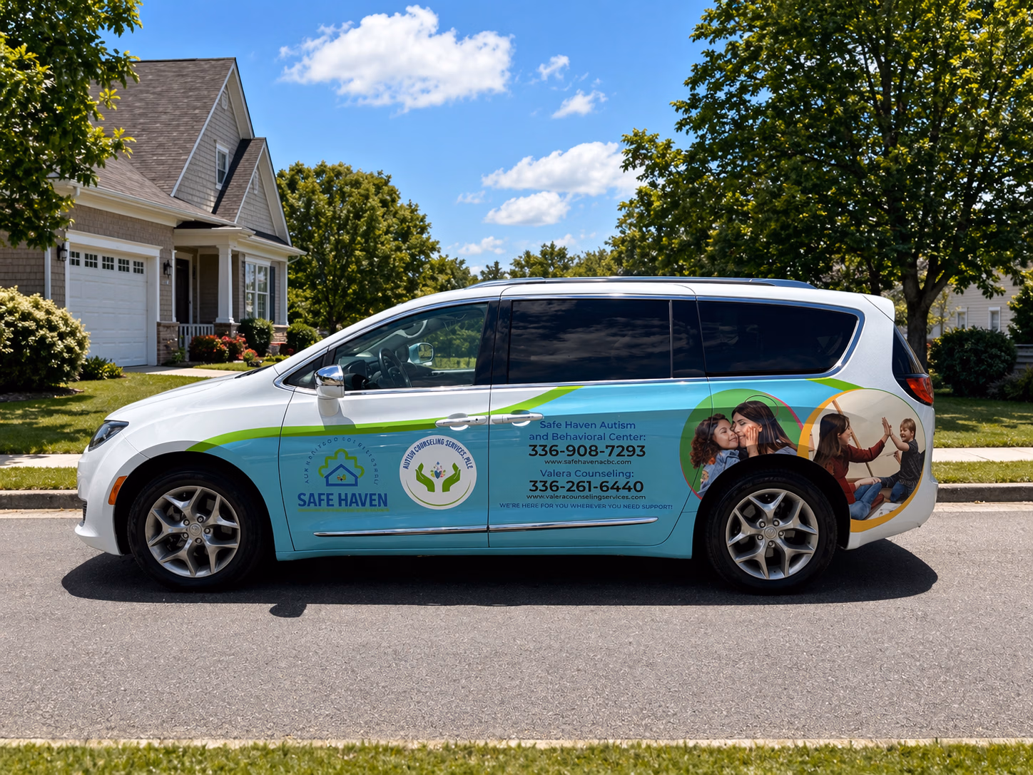 Safe Haven Autism and Behavioral Center vehicle wrap in Winston Salem, NC