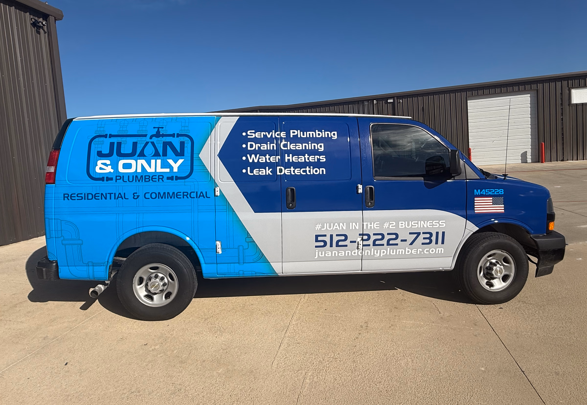 Juan & Only Plumber vehicle wrap in Sandy, TX