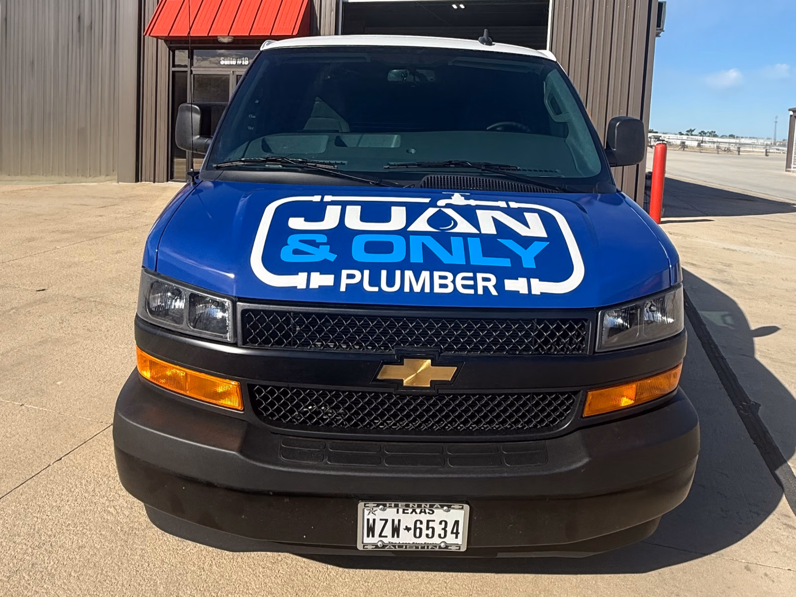 Juan & Only Plumber vehicle wrap in Sandy, TX