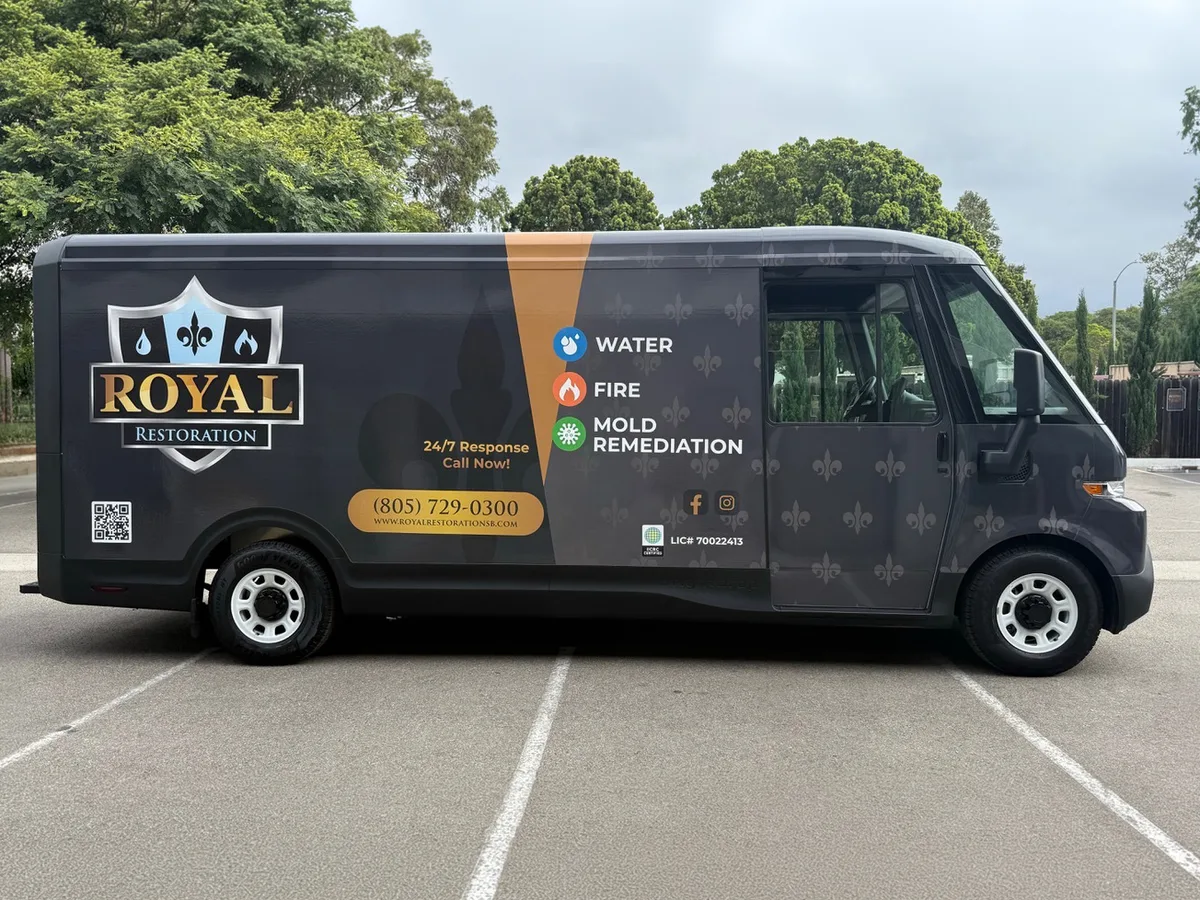 Full wrap on a BrightDrop Zevo 600 van in Santa Barbara, CA