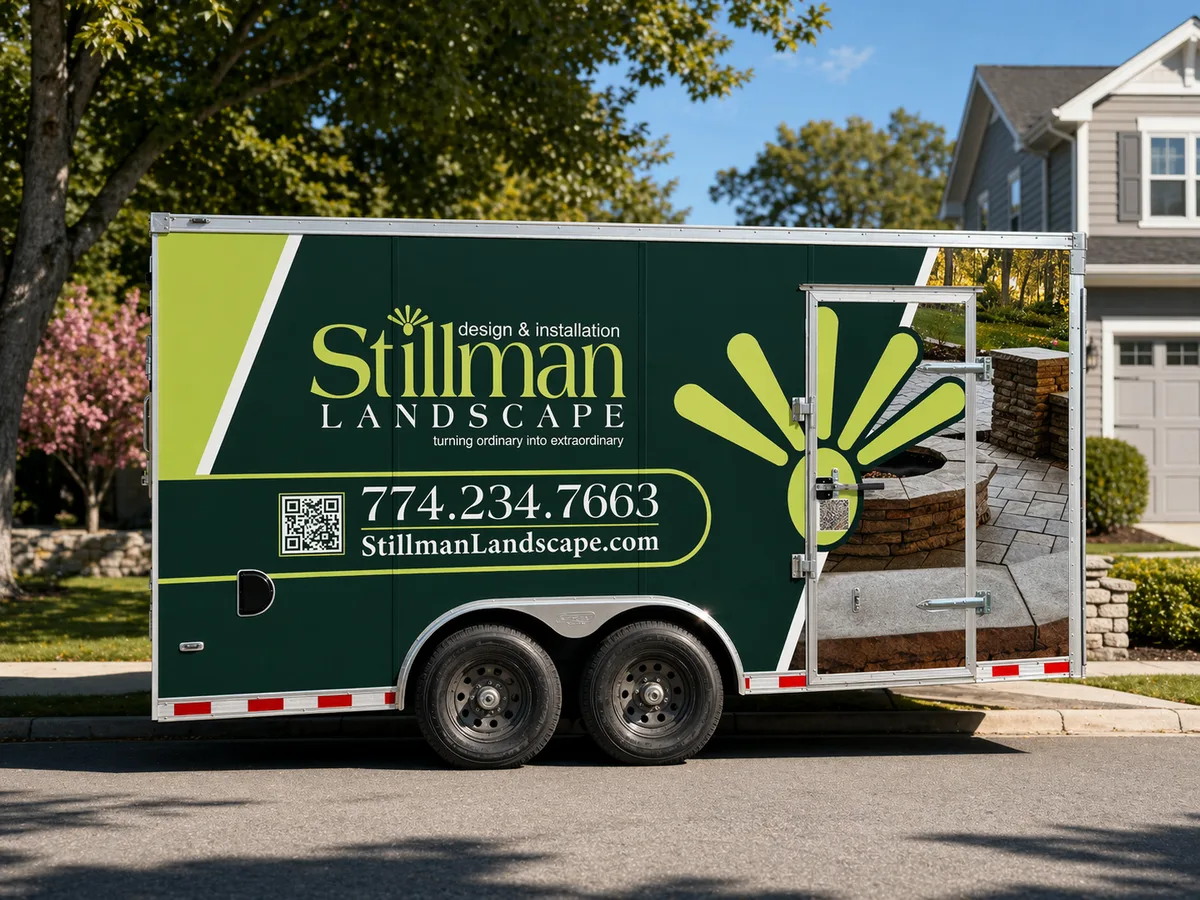 Full wrap on a Bravo trailer in Sterling, MA