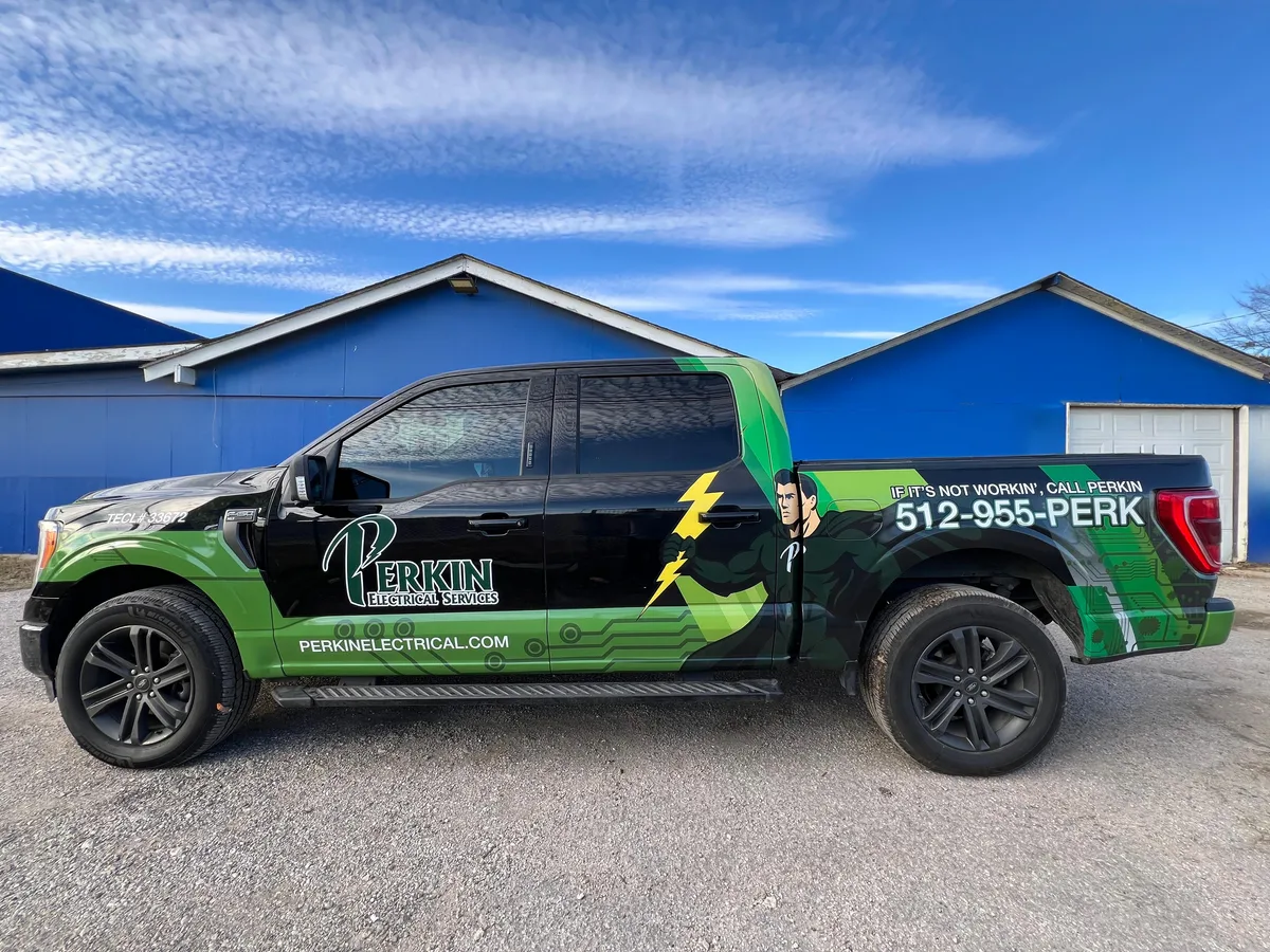 Partial wrap on a Ford F-150 truck in Round Rock, TX