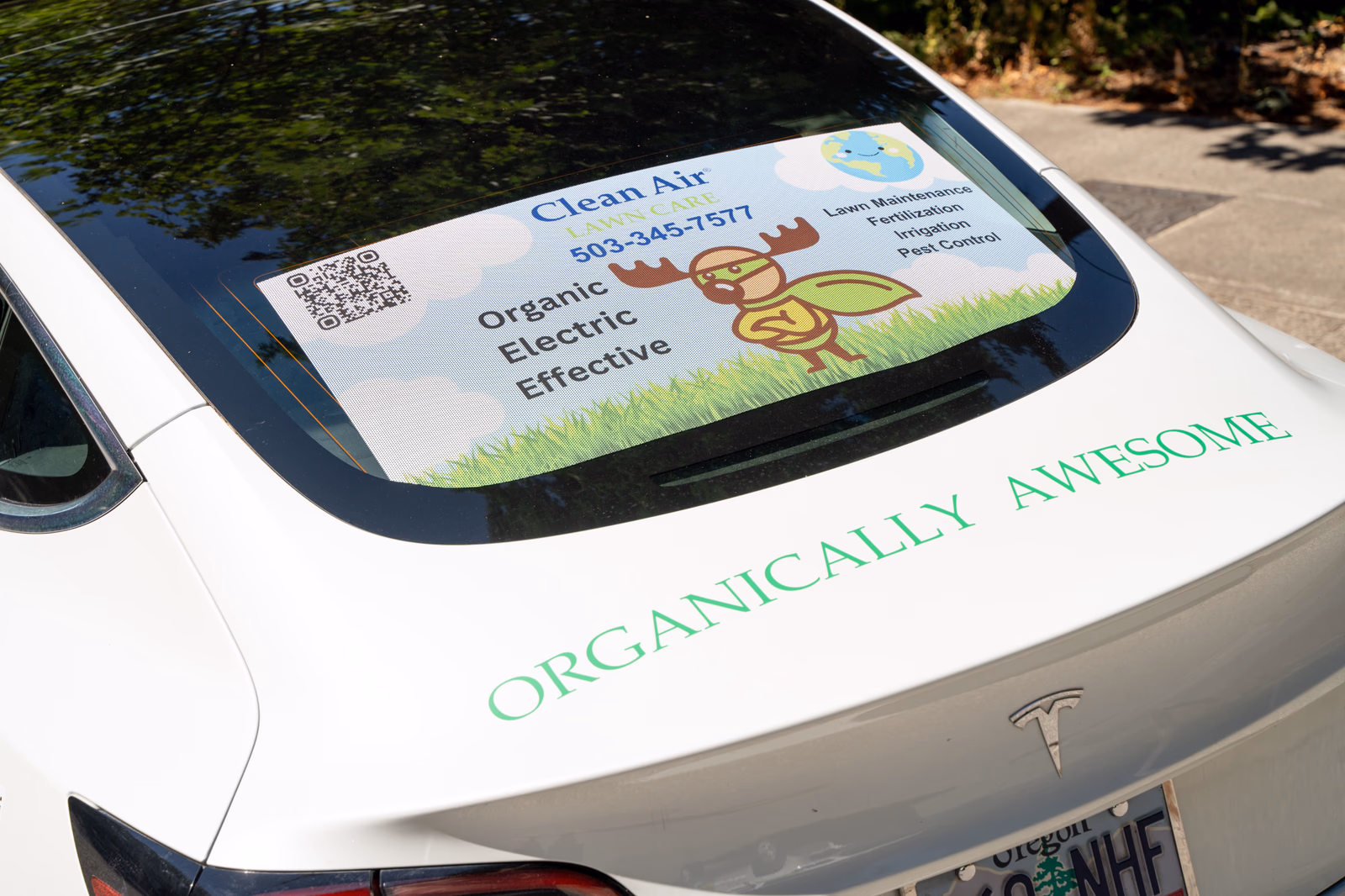 Clean Air Lawn Care vehicle wrap in Portland, OR