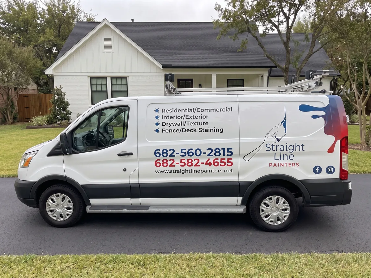 Spot graphics on a Ford Transit 250 van in Fort Worth, TX
