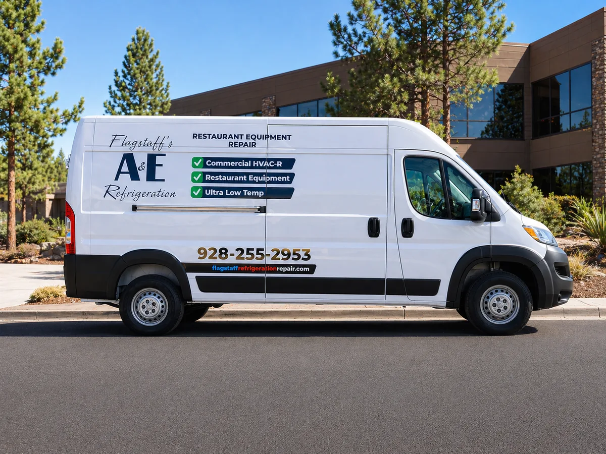Spot graphics on a Ram ProMaster van in Flagstaff, AZ