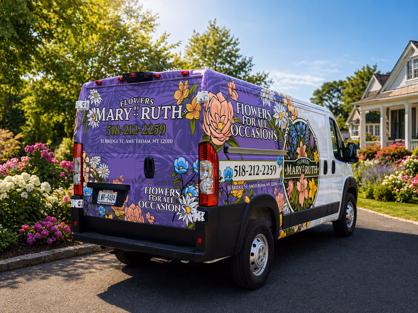 Flowers by Mary & Ruth vehicle wrap in Amsterdam, NY