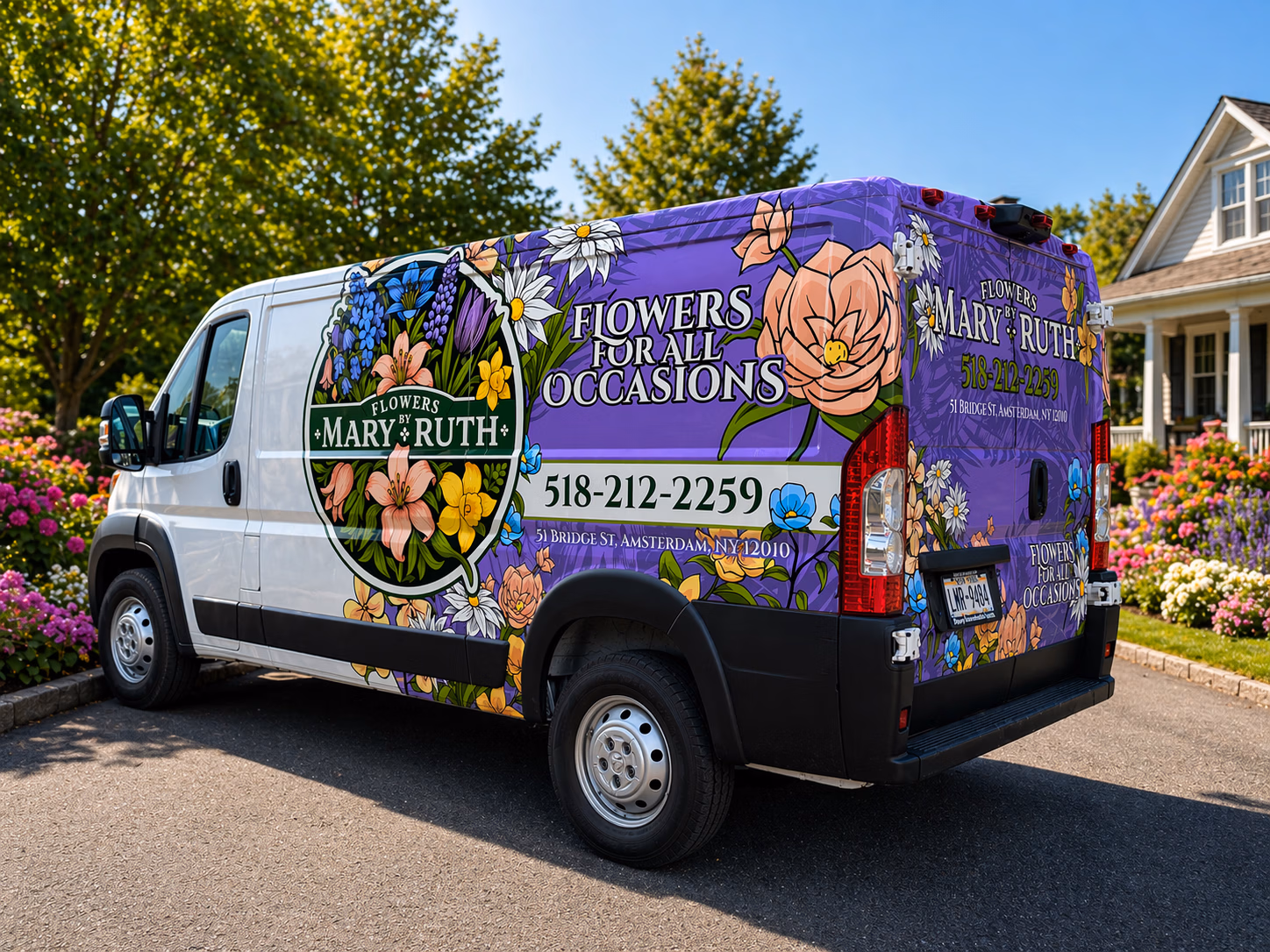 Flowers by Mary & Ruth vehicle wrap in Amsterdam, NY
