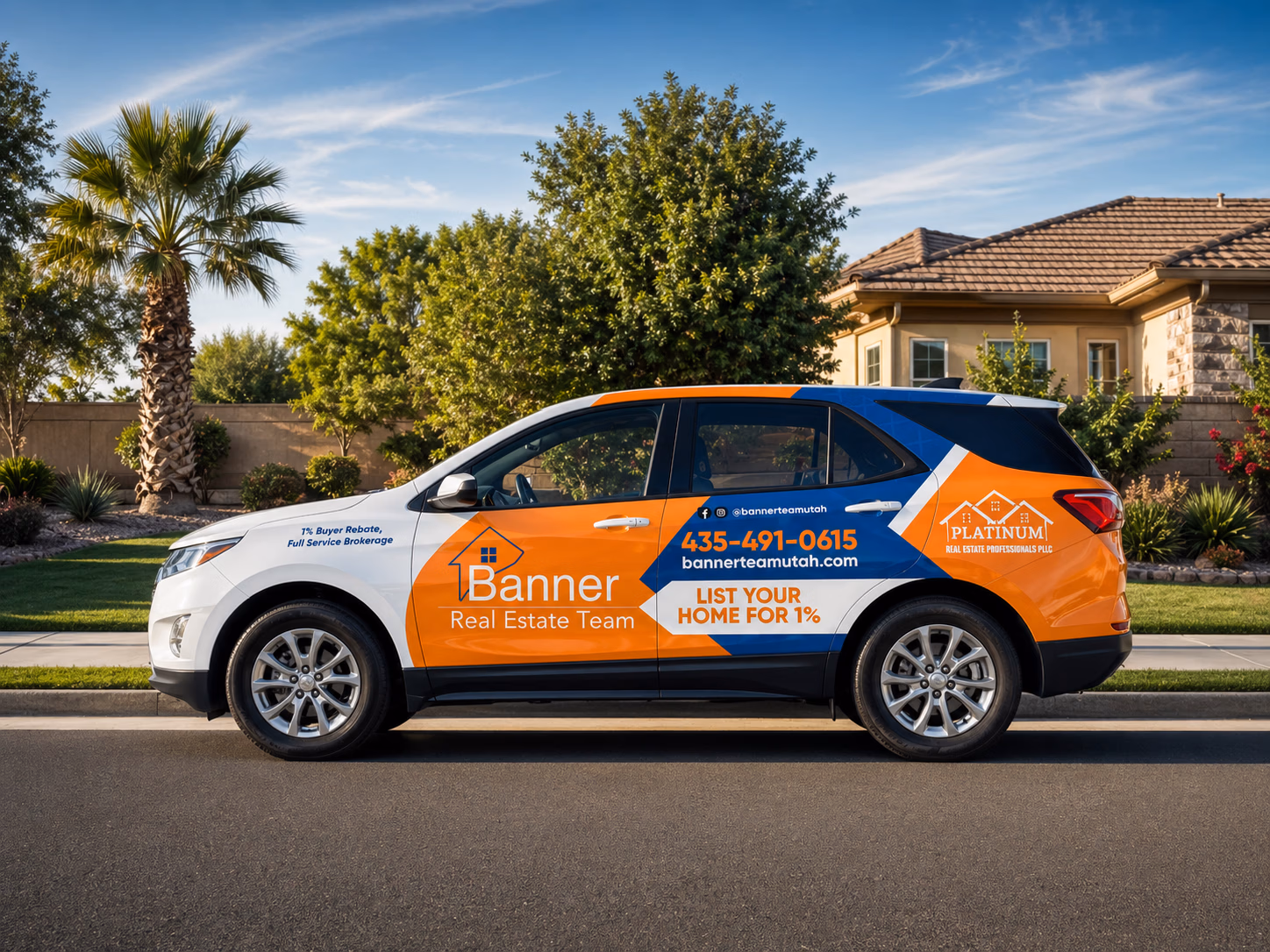 Banner Real Estate Team vehicle wrap in Washington, UT