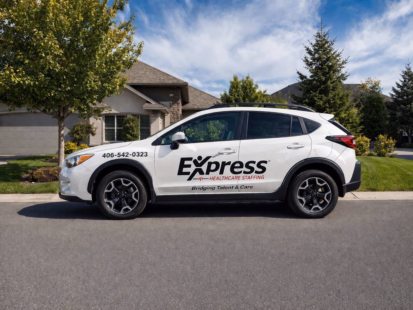 Express Healthcare Staffing vehicle wrap in Missoula, MT