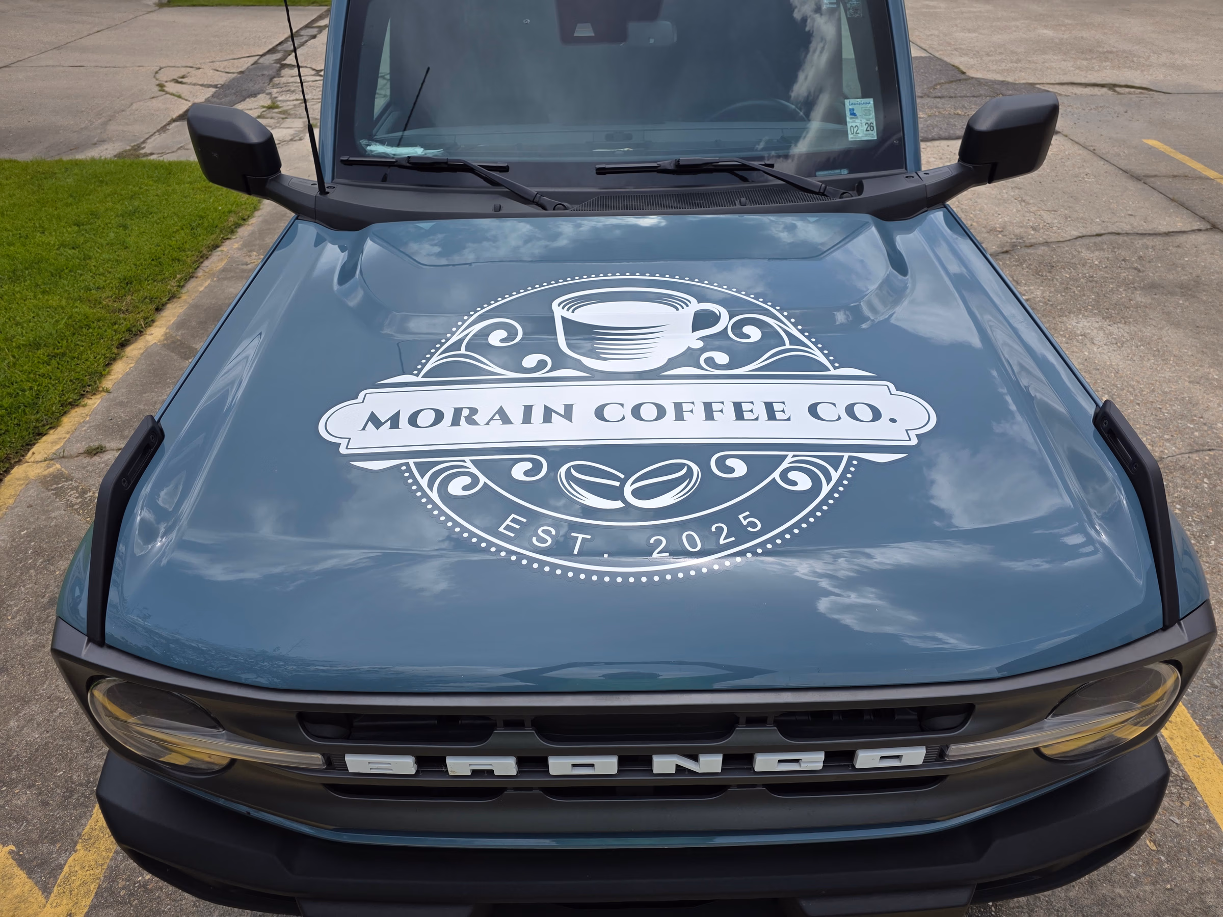 Morain Coffee Co. vehicle wrap in Carencro, LA