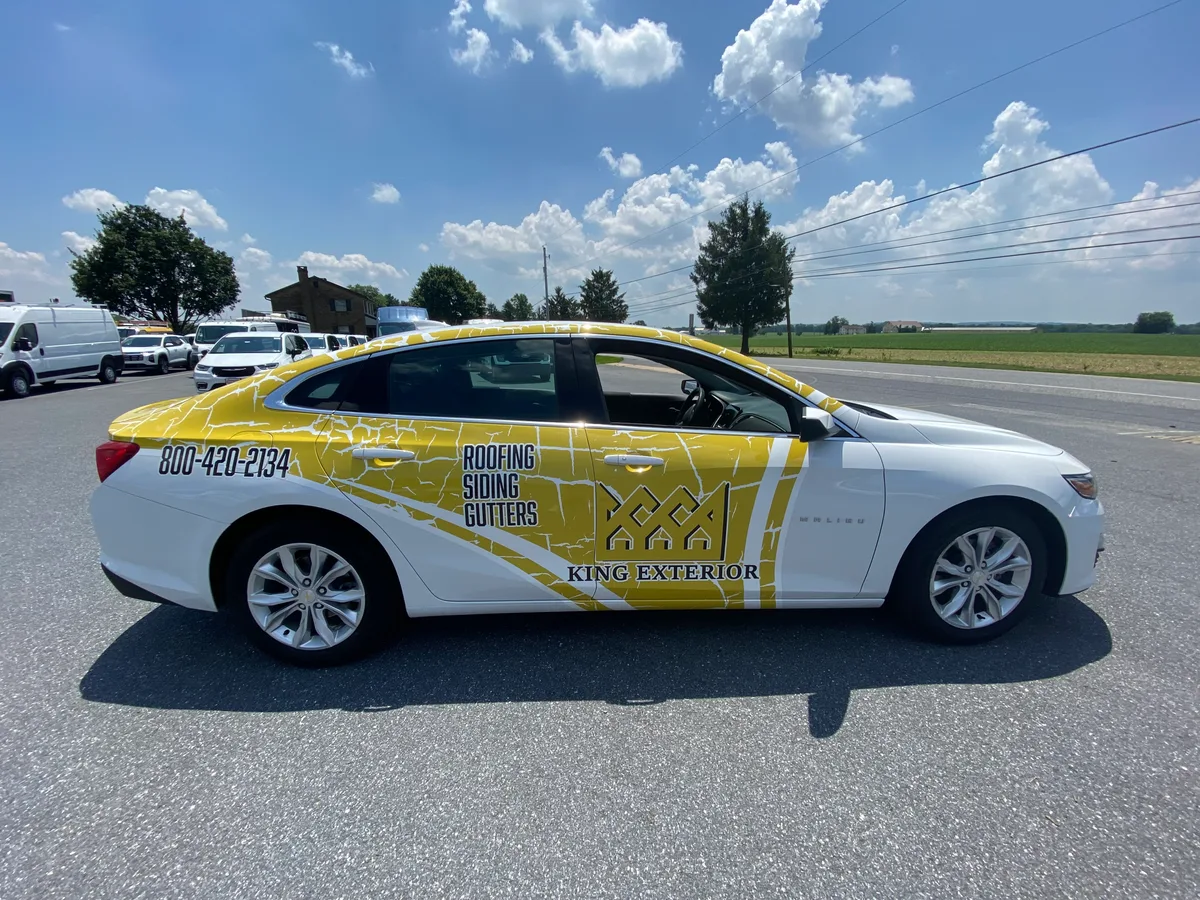 Partial wrap on a Chevrolet Malibu car in Lancaster, PA