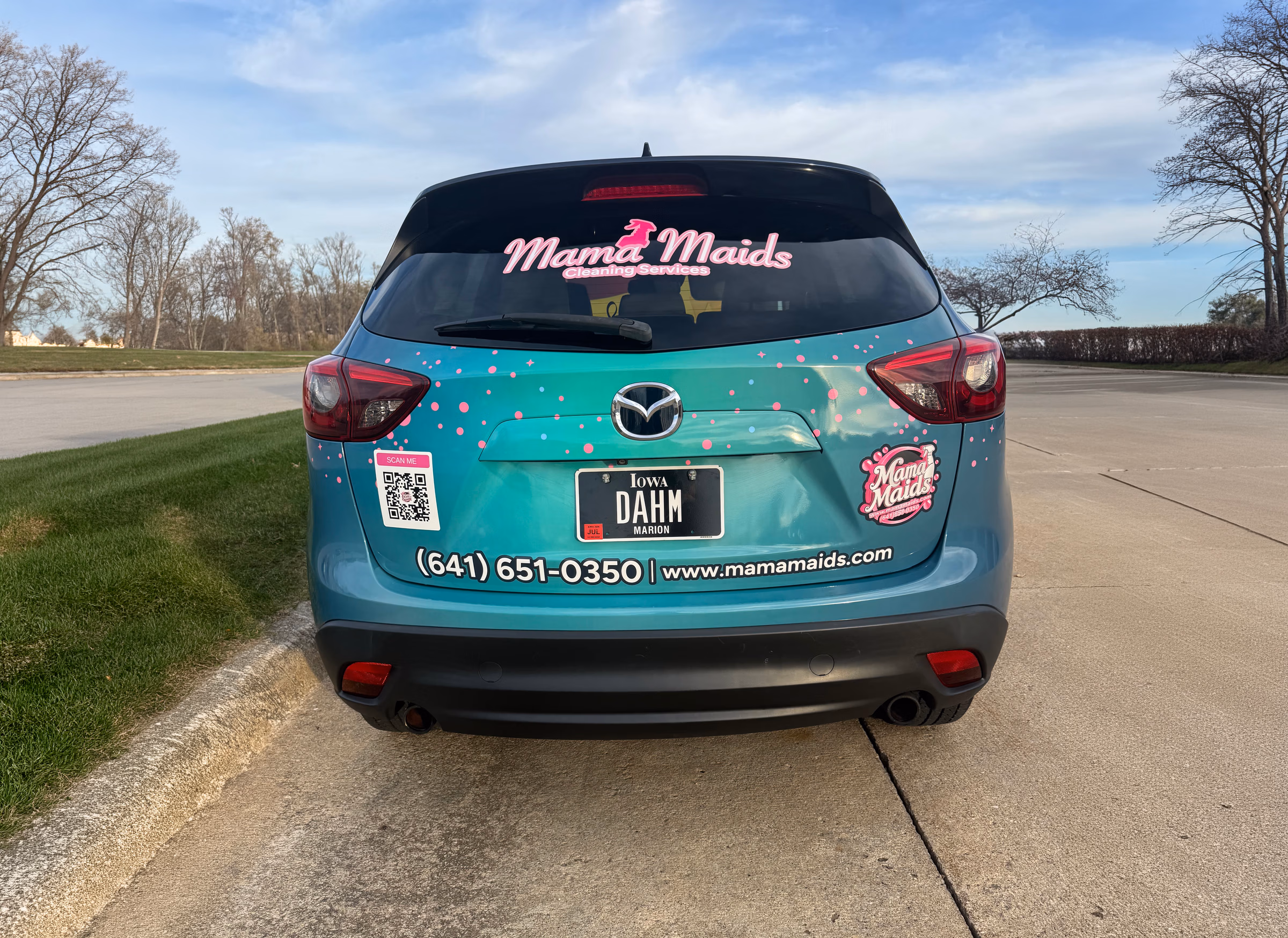 Mama Maids Cleaning Services vehicle wrap in Pella, IA