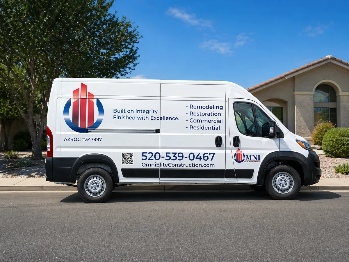 Spot graphics on a RAM ProMaster van in Tucson, AZ