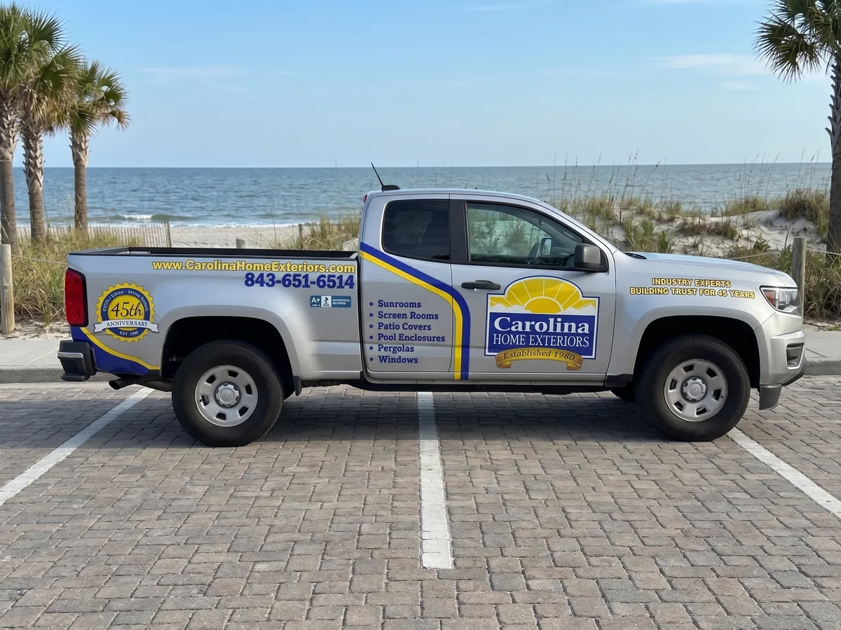 Spot graphics on a Chevrolet Colorado truck in Myrtle Beach, SC