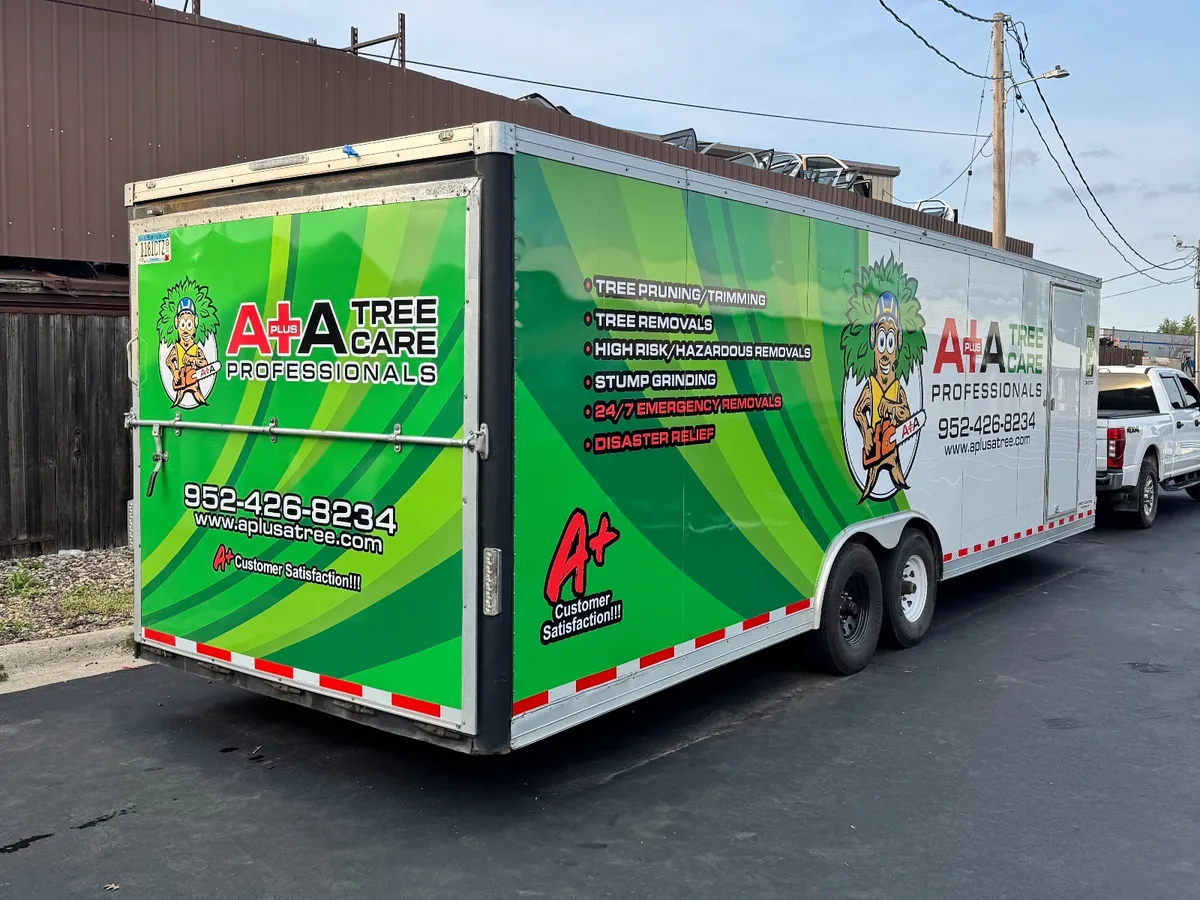 Partial wrap on a trailer in Rogers, MN
