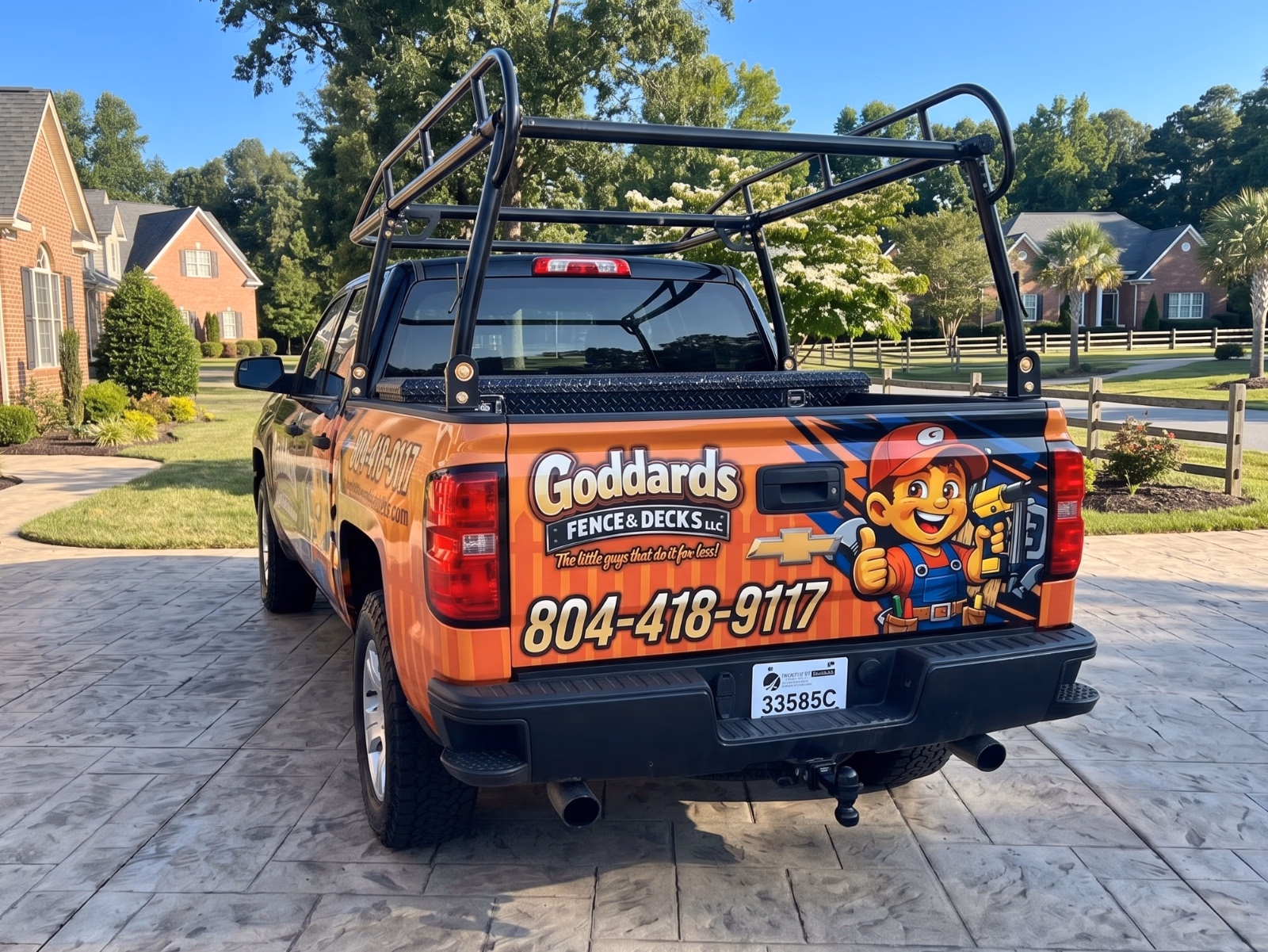 Goddard's Fence & Deck's vehicle wrap in Doswell, VA