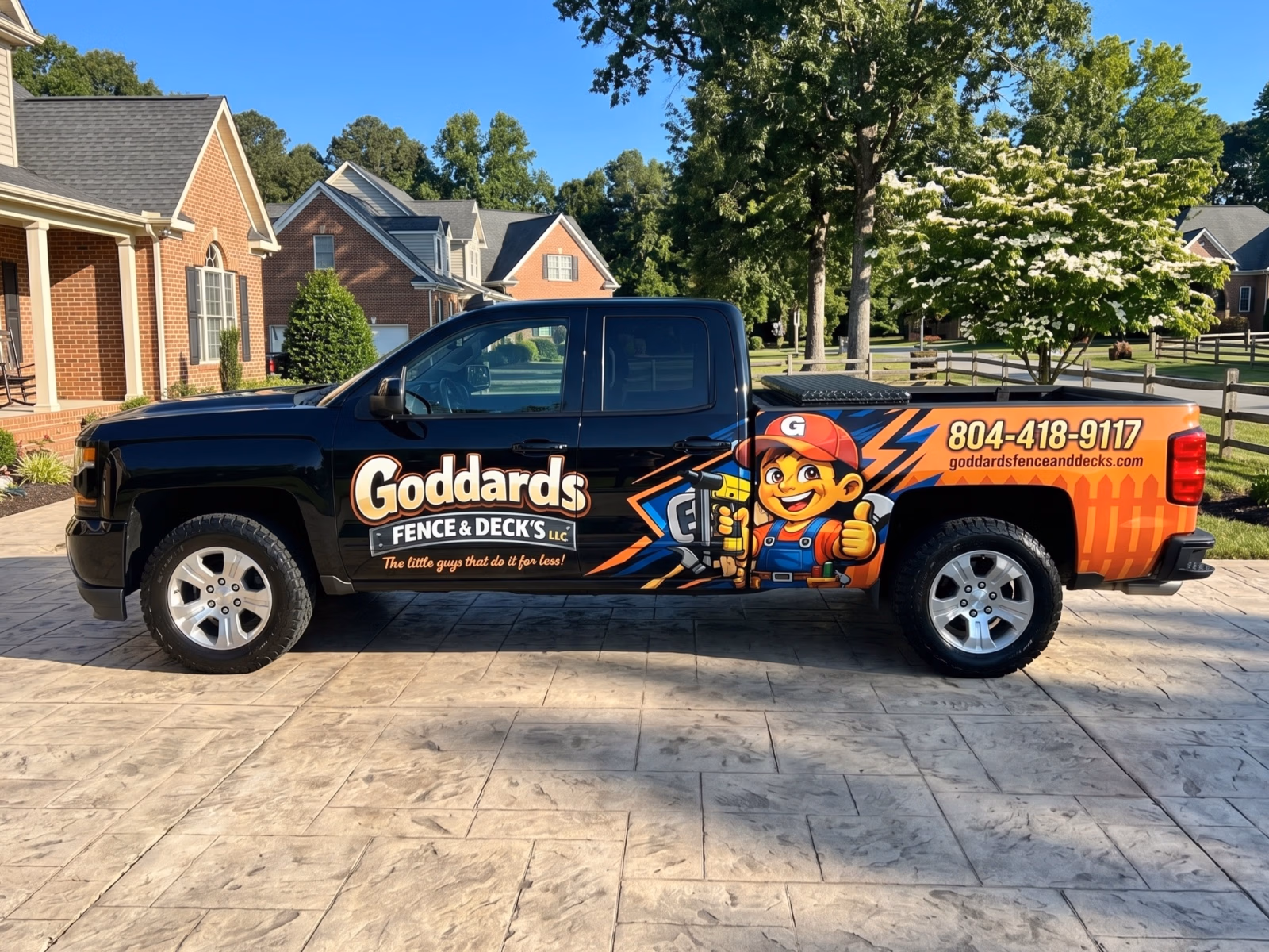 Goddard's Fence & Deck's vehicle wrap in Doswell, VA