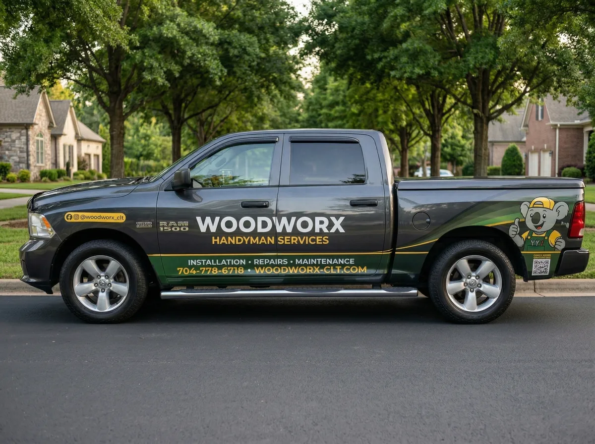 Partial wrap on a RAM 1500 truck in Huntersville, NC