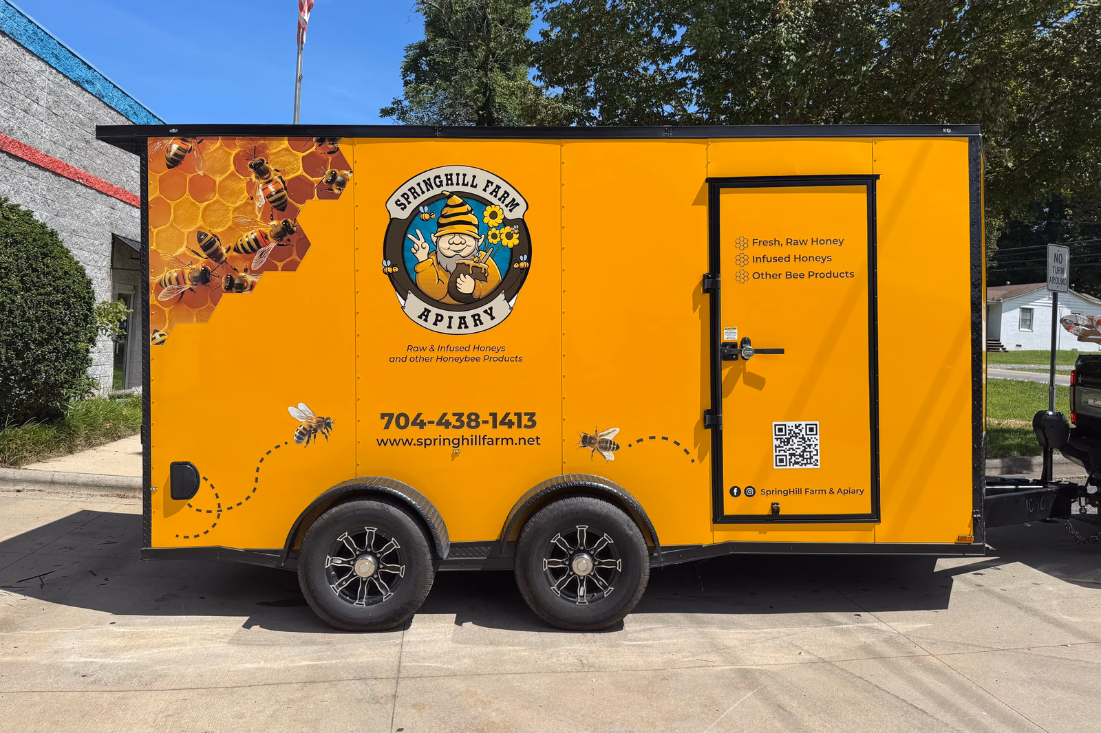 Springhill Farm Apiary vehicle wrap in Charlotte, NC