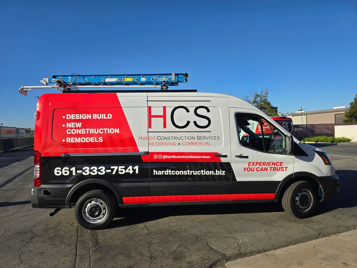 Partial wrap on a Ford Transit van in Bakersfield, CA