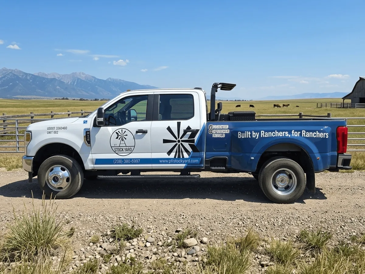 Partial wrap on a Ford Super Duty truck in Preston, ID