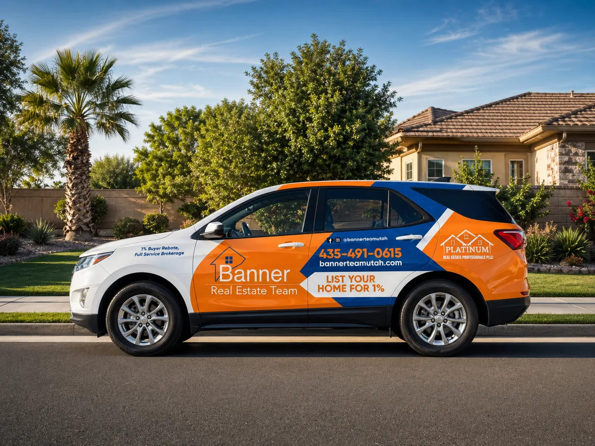 Partial wrap on a Chevrolet Equinox SUV in Washington, UT