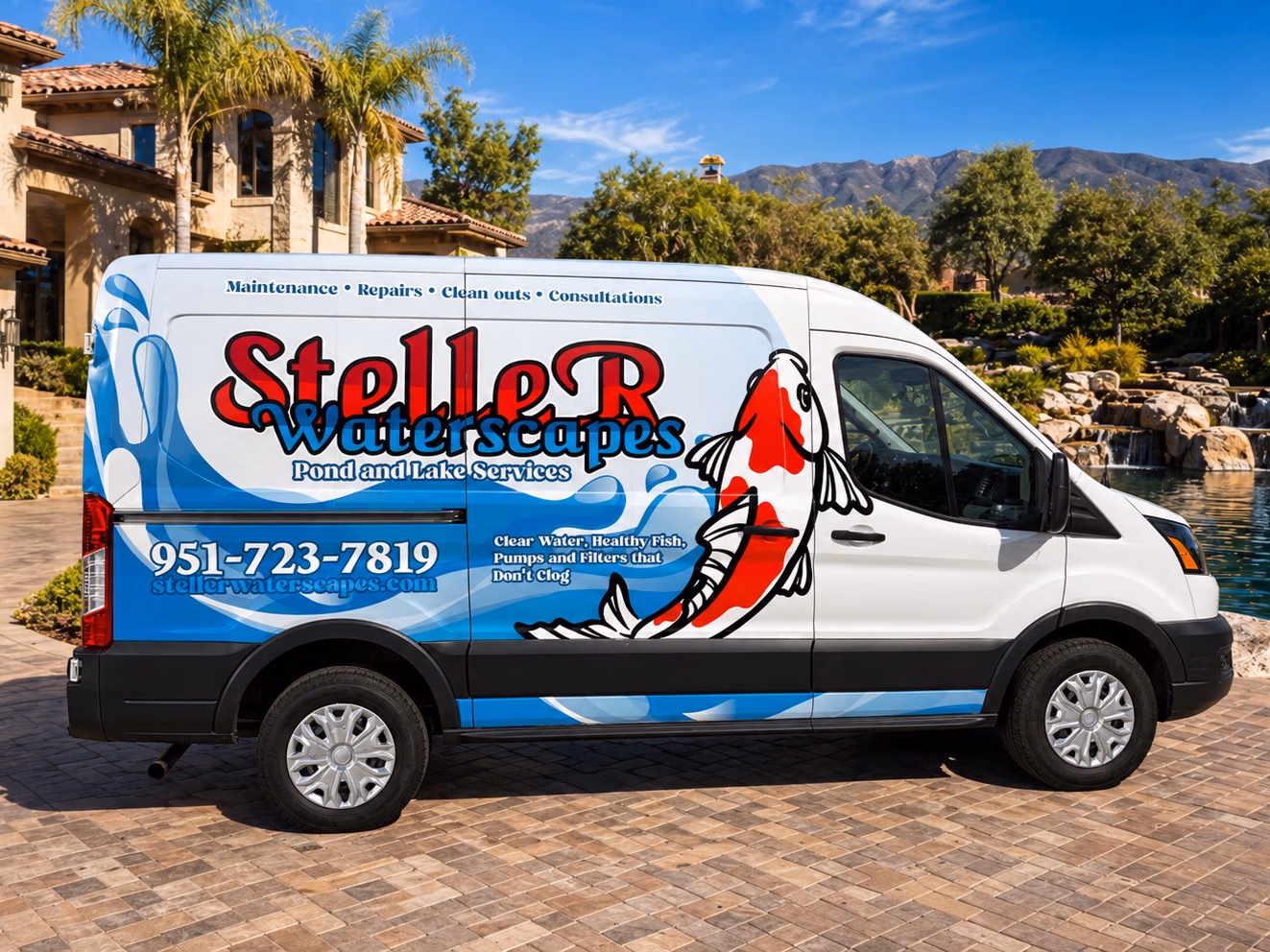 Steller Waterscapes vehicle wrap in Menifee, CA