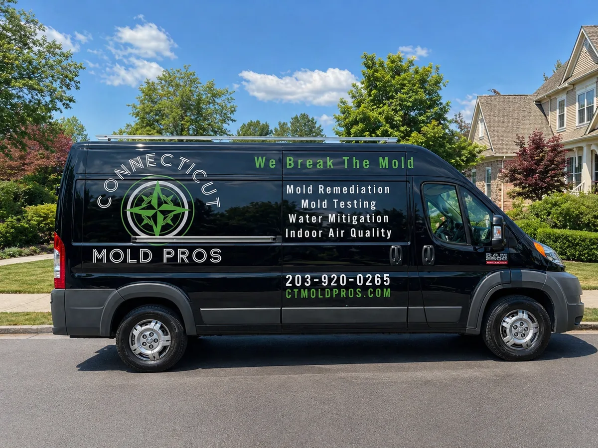 Spot graphics on a Ram ProMaster 2500 van in Newtown, CT