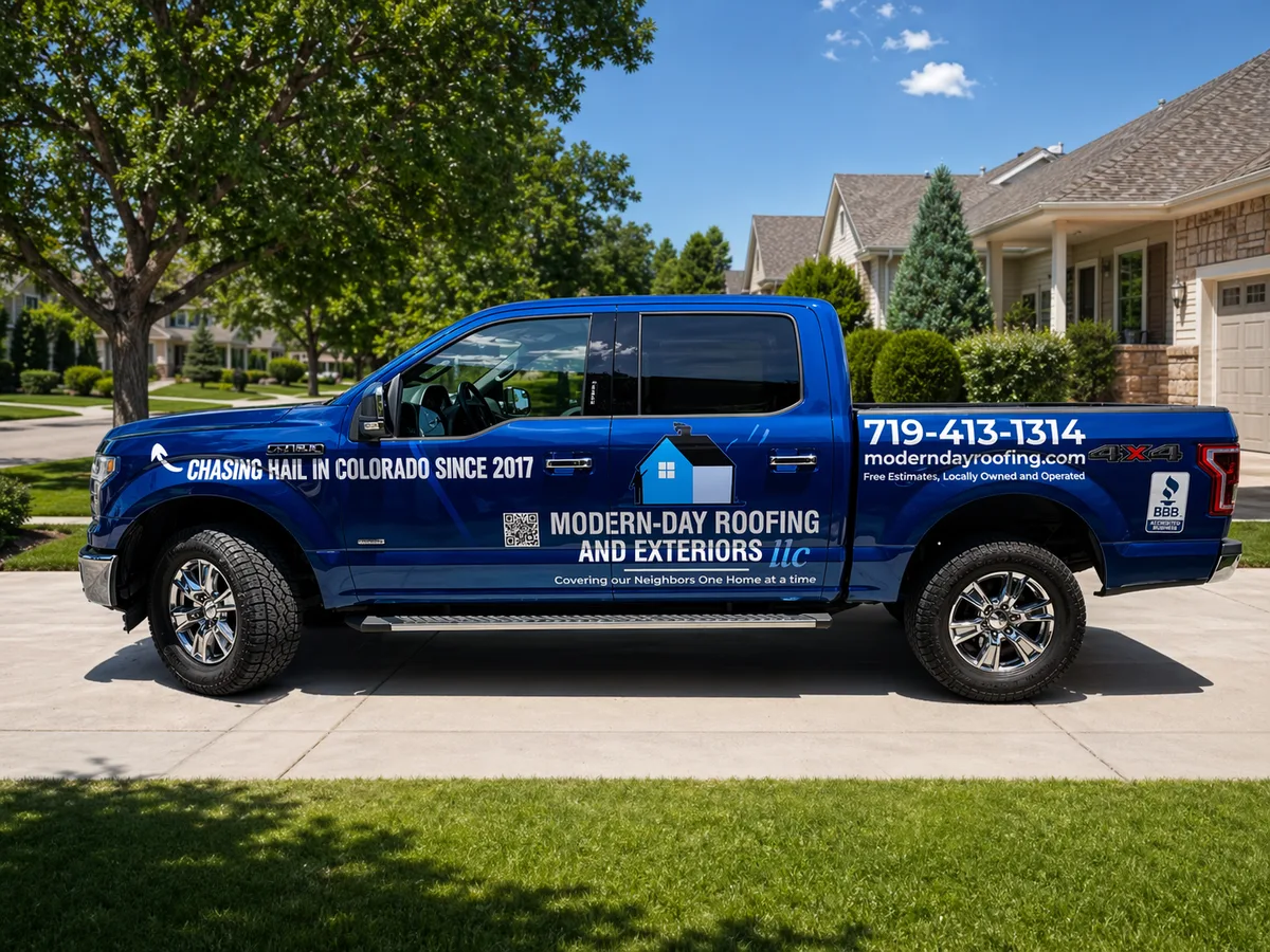 Spot graphics on a Ford F-150 truck in Colorado Springs, CO