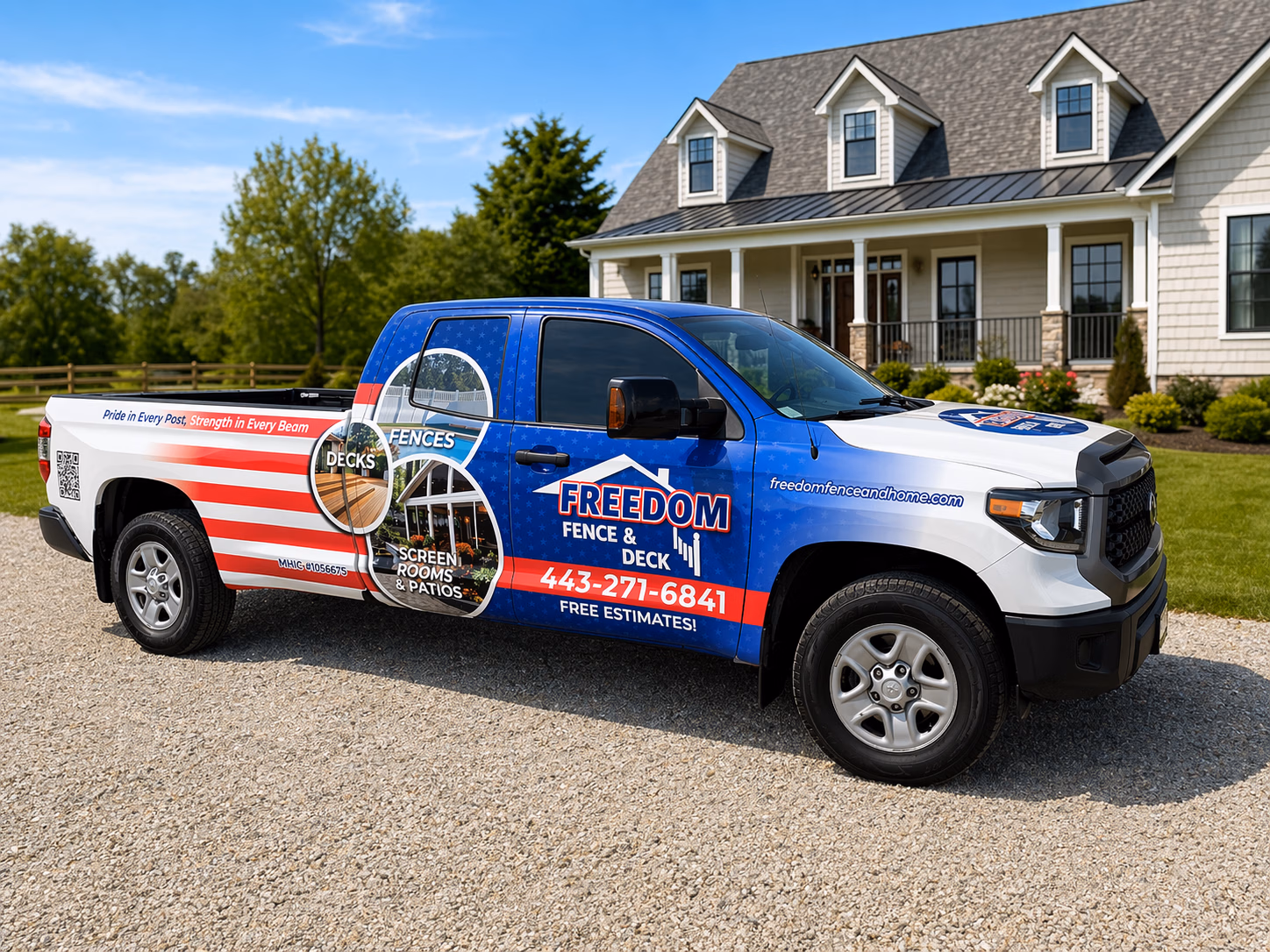 Freedom Fence & Deck vehicle wrap in Westminster, MD