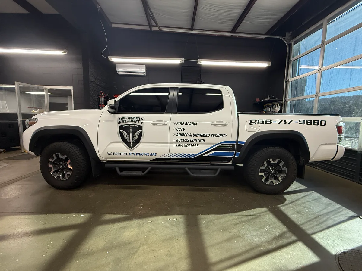 Spot graphics on a Toyota Tacoma truck in Hot Springs National Park, AR