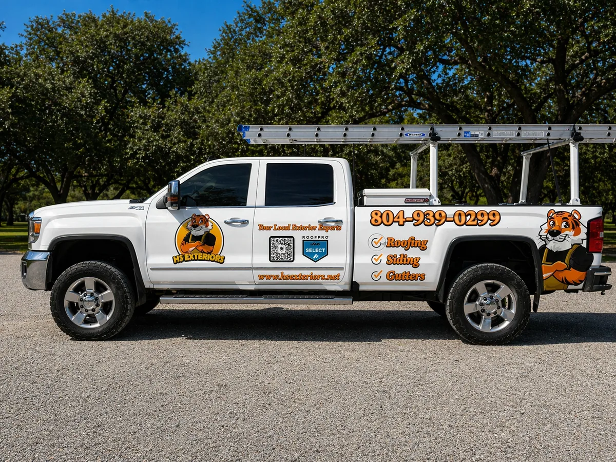 Spot graphics on a GMC Sierra truck in Richmond, VA