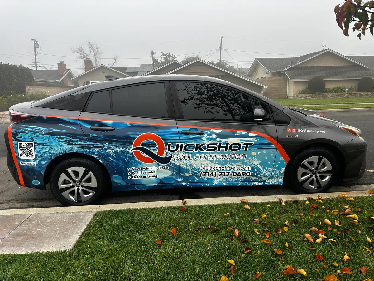Partial wrap on a Toyota Prius in Huntington Beach, CA