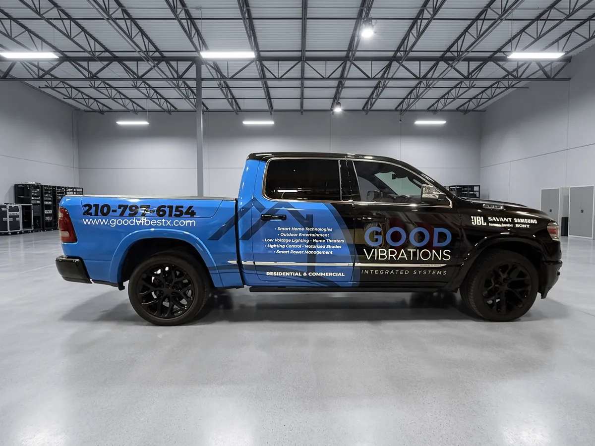 Partial wrap on a RAM 1500 truck in San Antonio, TX